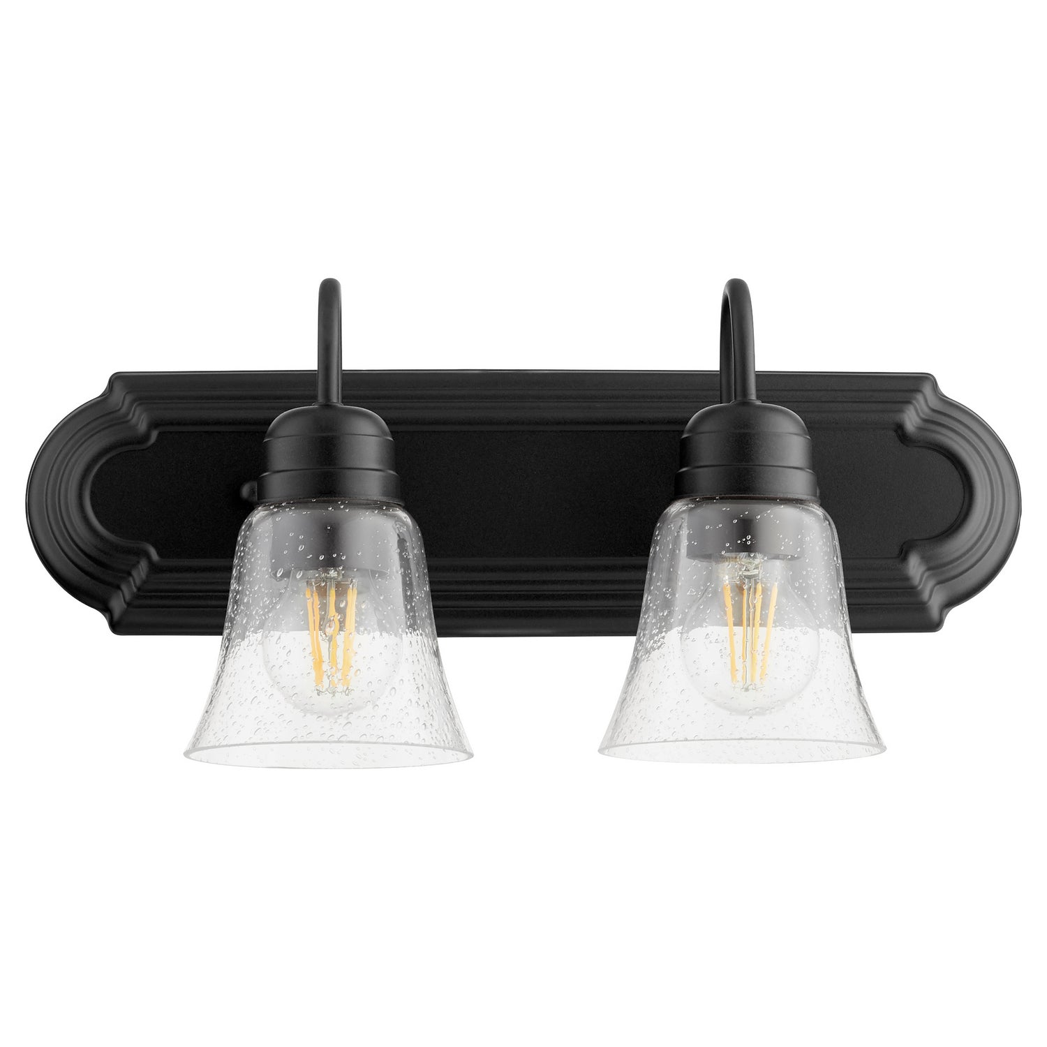 Quorum - 5094-2-269 - Two Light Vanity - Campbell - Textured Black|Clear Seeded