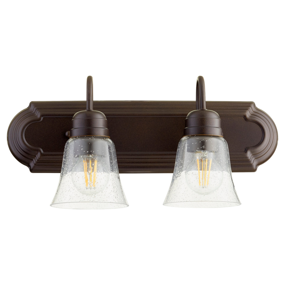 Quorum - 5094-2-286 - Two Light Vanity - Campbell - Oiled Bronze|Clear Seeded