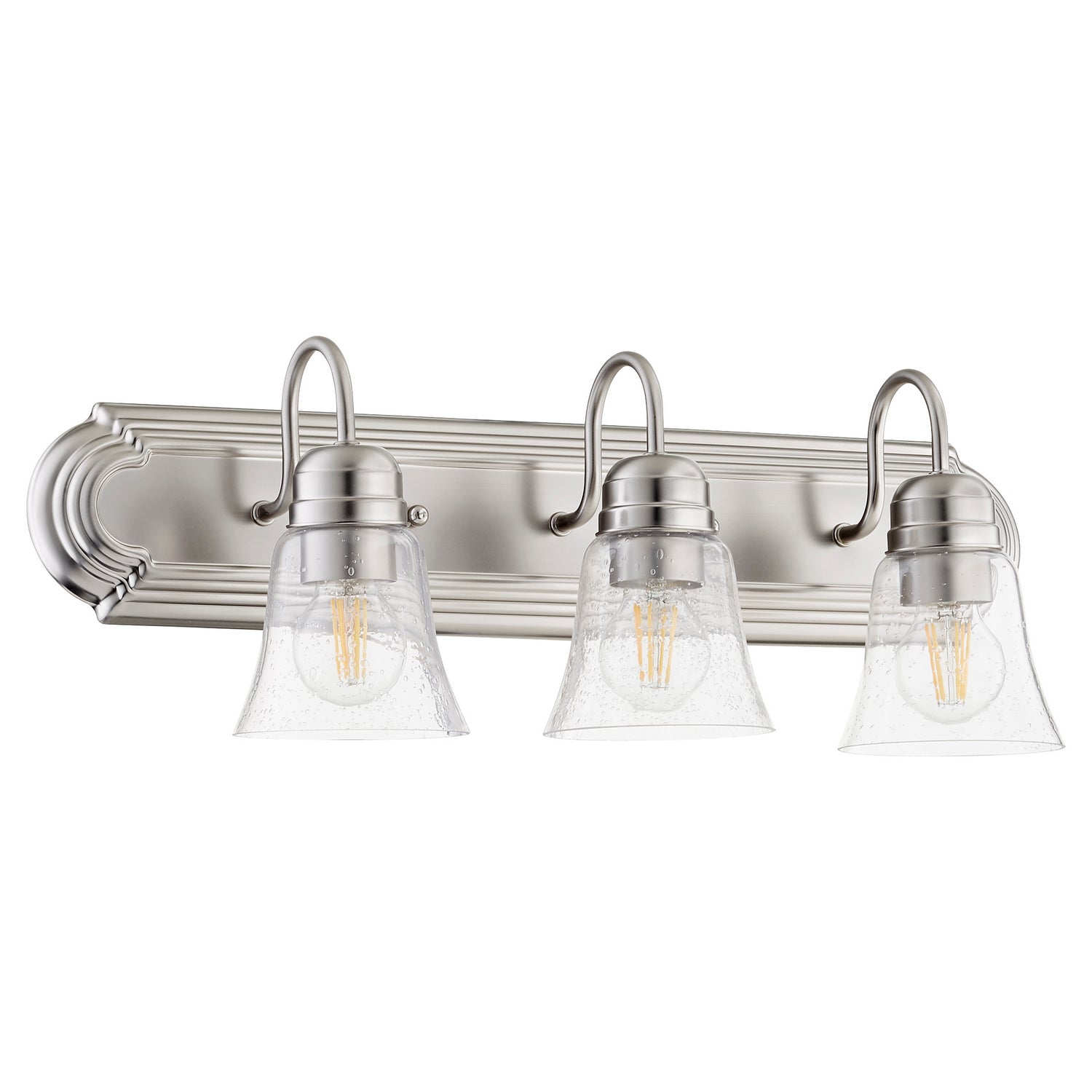 Quorum - 5094-3-265 - Three Light Vanity - Campbell - Satin Nickel|Clear Seeded