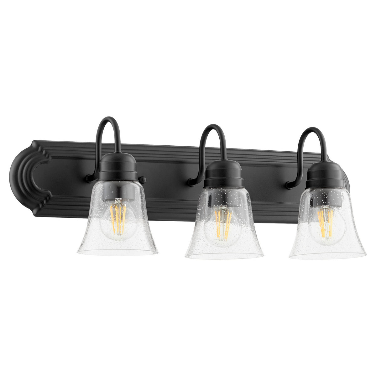 Quorum - 5094-3-269 - Three Light Vanity - Campbell - Textured Black|Clear Seeded