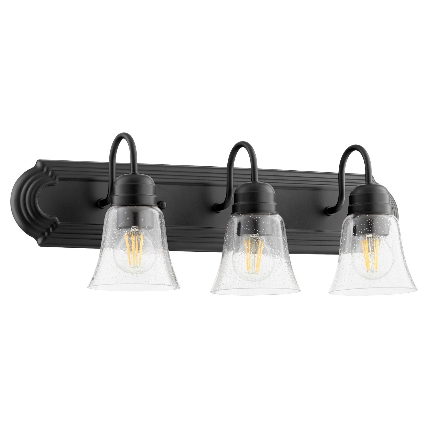 Quorum - 5094-3-269 - Three Light Vanity - Campbell - Textured Black|Clear Seeded