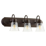 Quorum - 5094-3-286 - Three Light Vanity - Campbell - Oiled Bronze|Clear Seeded