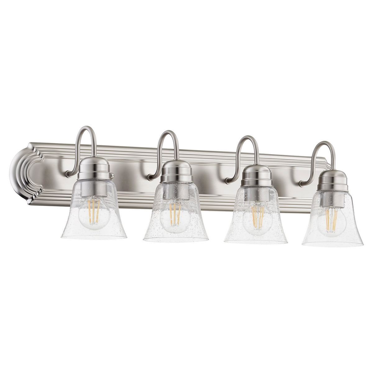 Quorum - 5094-4-265 - Four Light Vanity - Campbell - Satin Nickel|Clear Seeded