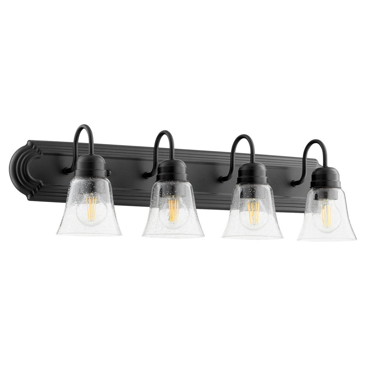 Quorum - 5094-4-269 - Four Light Vanity - Campbell - Textured Black|Clear Seeded