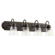 Quorum - 5094-4-286 - Four Light Vanity - Campbell - Oiled Bronze|Clear Seeded
