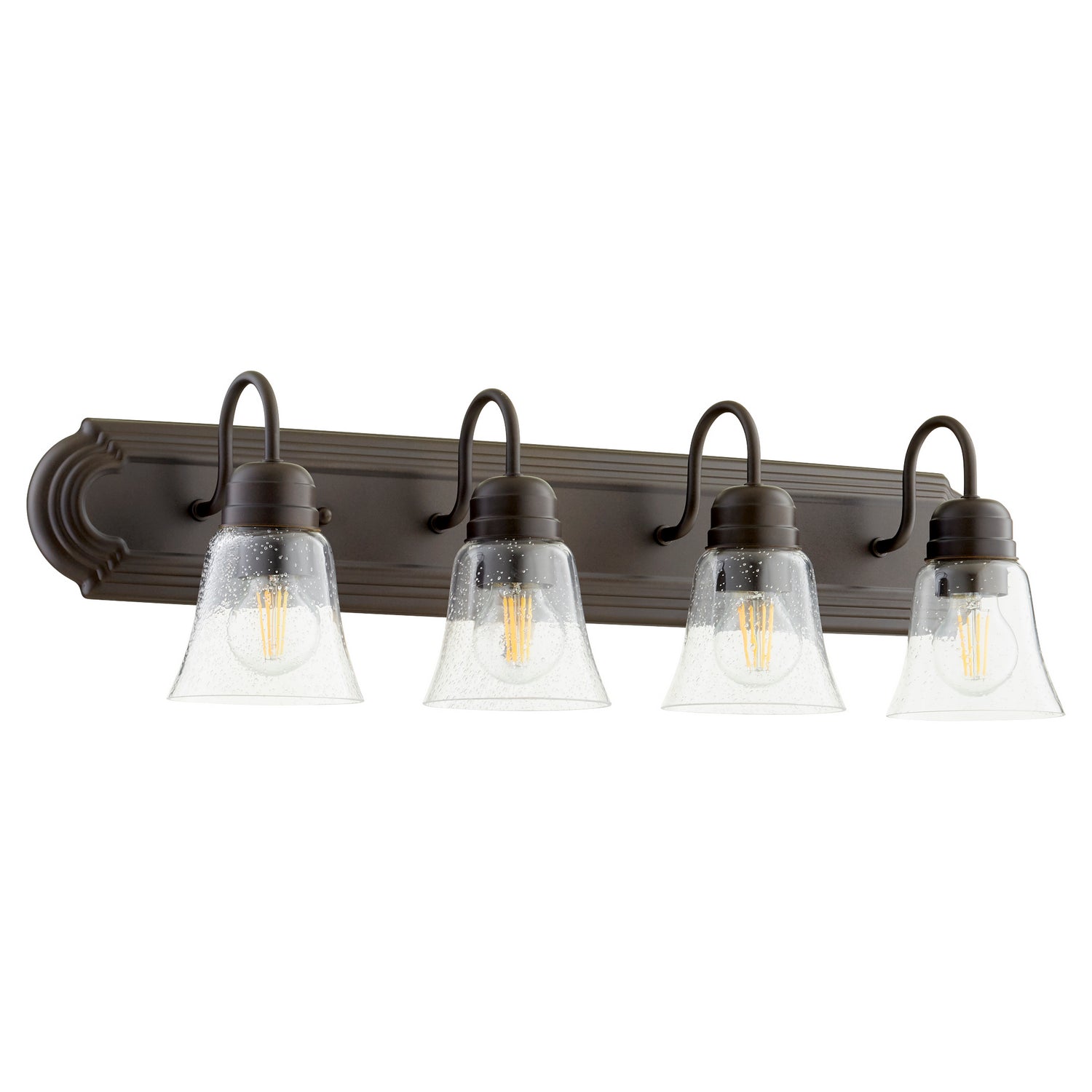 Quorum - 5094-4-286 - Four Light Vanity - Campbell - Oiled Bronze|Clear Seeded