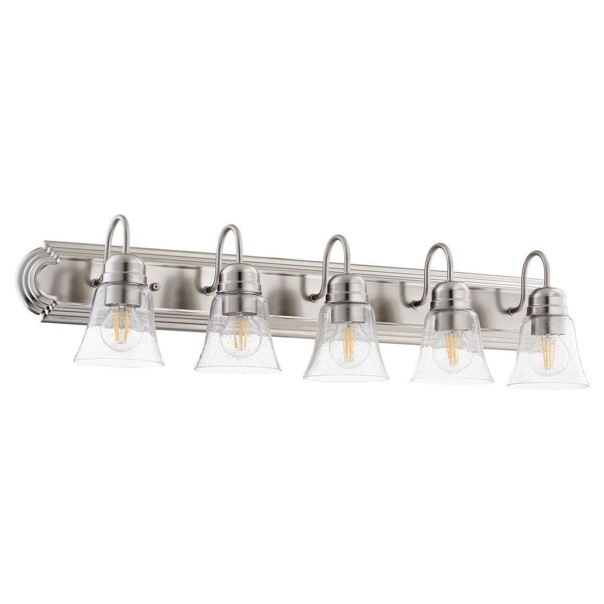 Quorum - 5094-5-265 - Five Light Vanity - Campbell - Satin Nickel|Clear Seeded