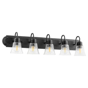 Quorum - 5094-5-269 - Five Light Vanity - Campbell - Textured Black|Clear Seeded