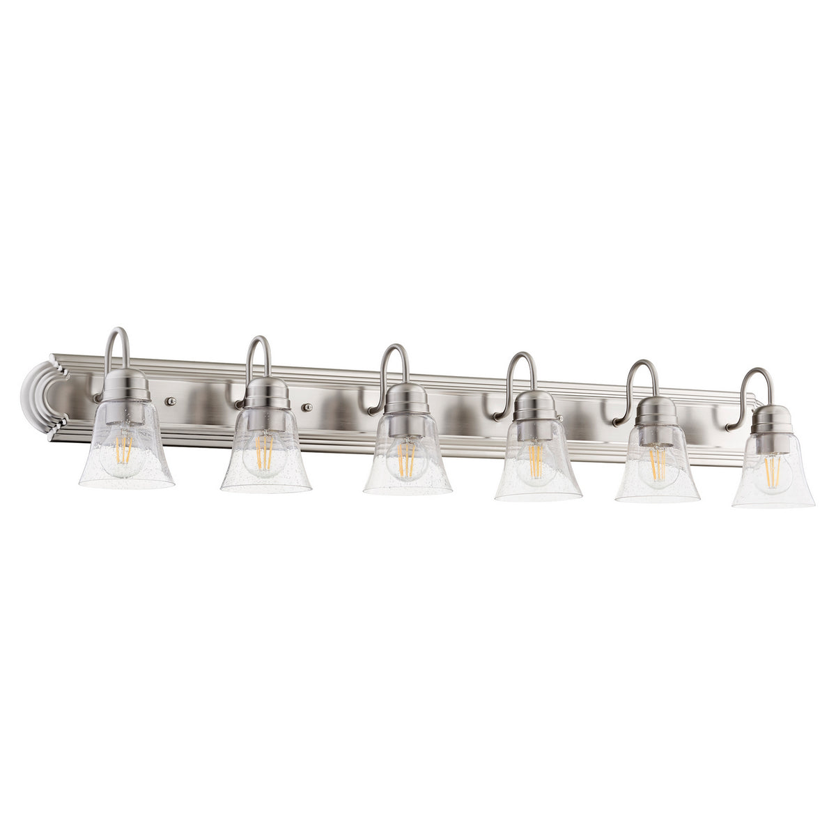 Quorum - 5094-6-265 - Six Light Vanity - Campbell - Satin Nickel|Clear Seeded