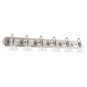 Quorum - 5094-6-265 - Six Light Vanity - Campbell - Satin Nickel|Clear Seeded