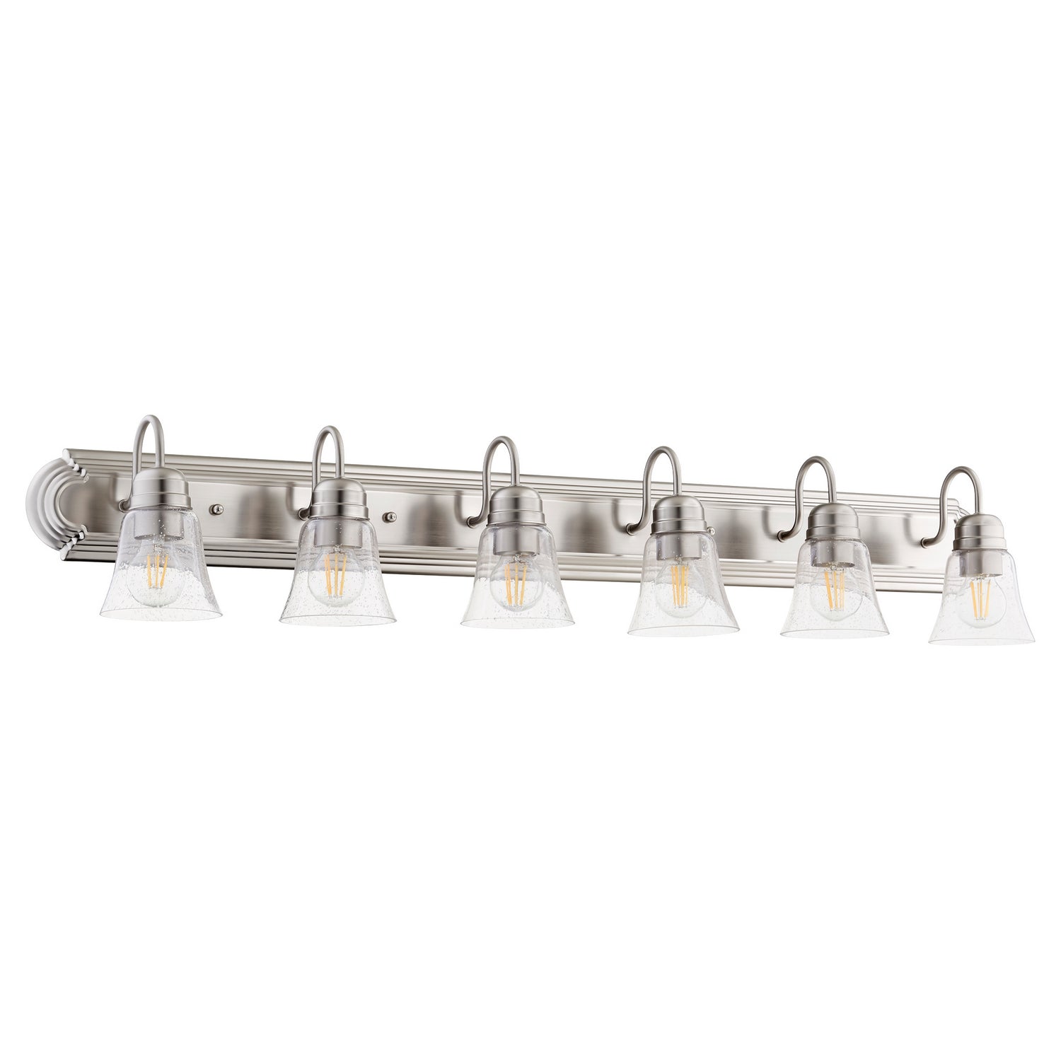 Quorum - 5094-6-265 - Six Light Vanity - Campbell - Satin Nickel|Clear Seeded