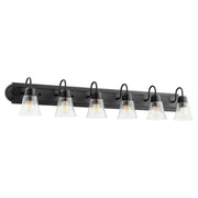 Quorum - 5094-6-269 - Six Light Vanity - Campbell - Textured Black|Clear Seeded