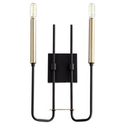 Quorum - 530-2-6980 - Two Light Wall Mount - Hope - Textured Black|Aged Brass