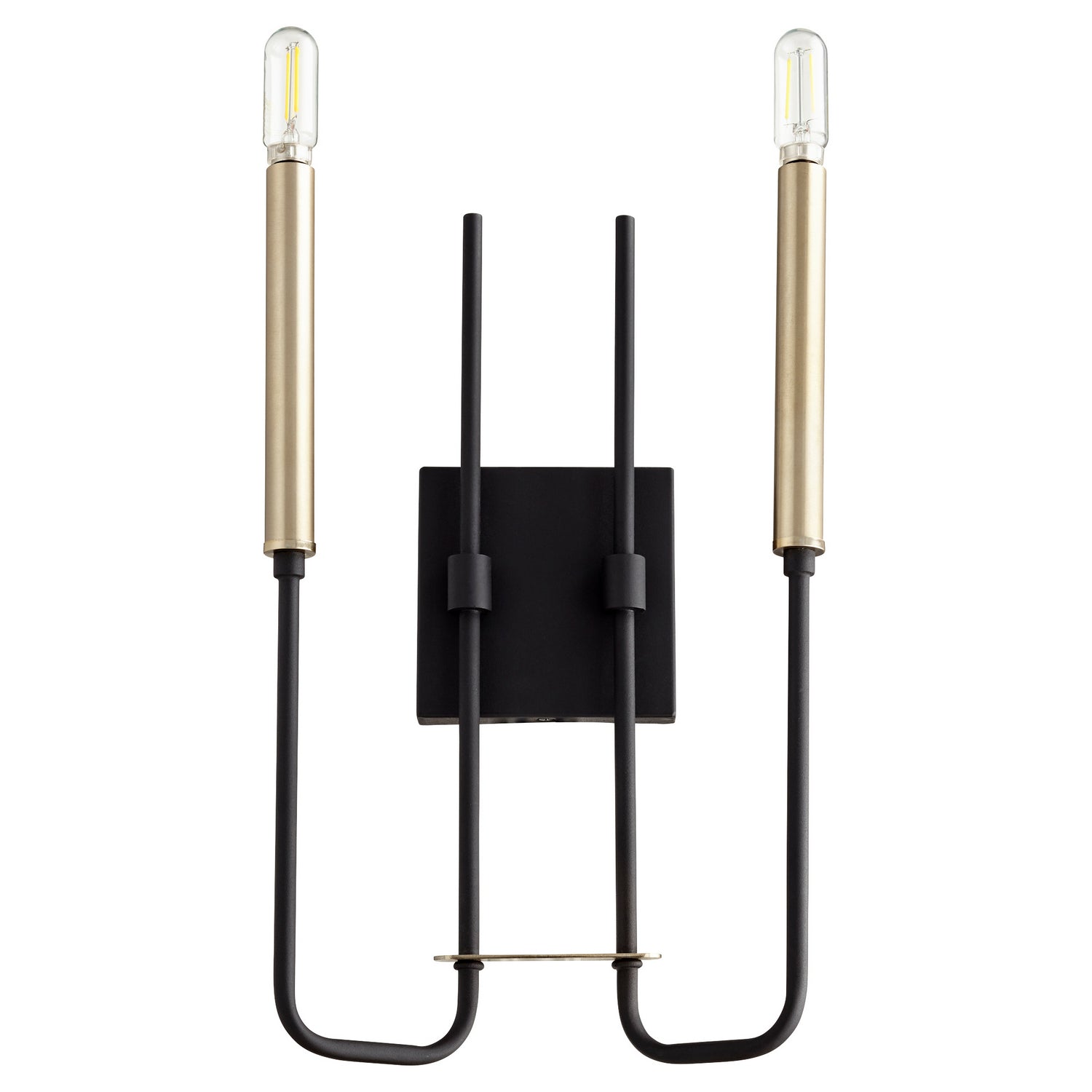Quorum - 530-2-6980 - Two Light Wall Mount - Hope - Textured Black|Aged Brass