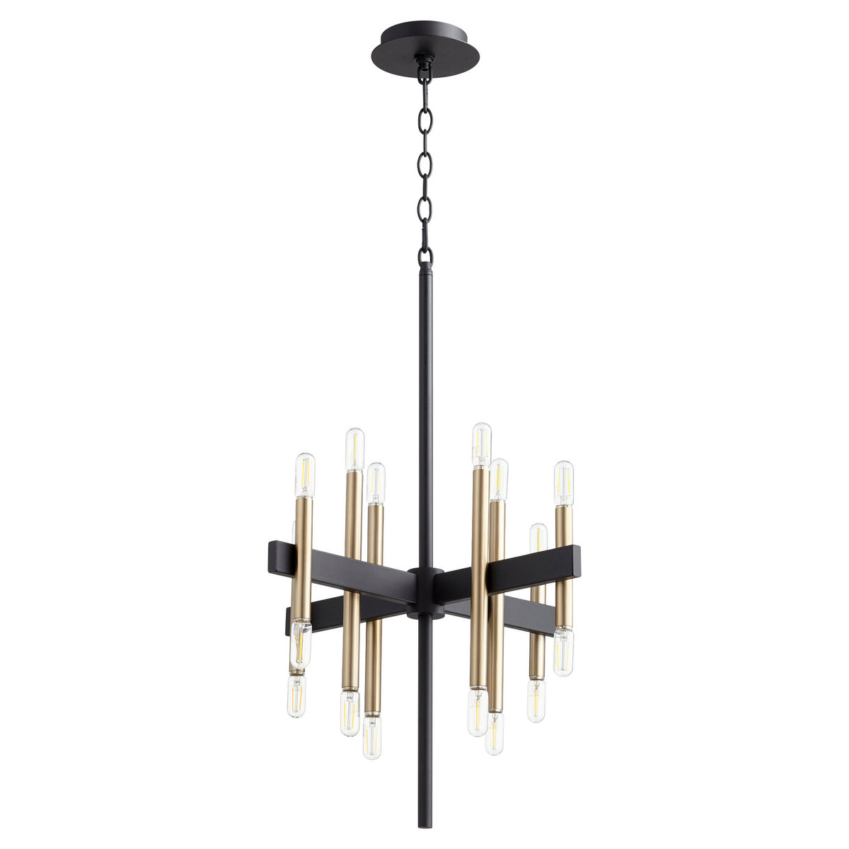 Quorum - 60-16-6980 - 16 Light Chandelier - Luxe - Textured Black|Aged Brass