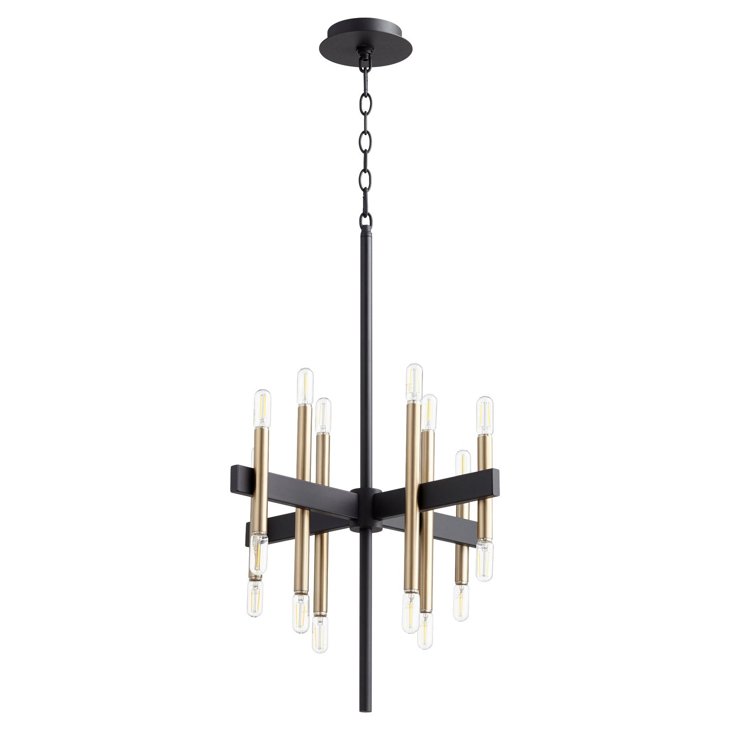 Quorum - 60-16-6980 - 16 Light Chandelier - Luxe - Textured Black|Aged Brass