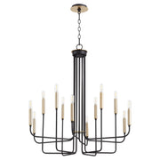 Quorum - 630-126980 - 12 Light Chandelier - Hope - Textured Black|Aged Brass