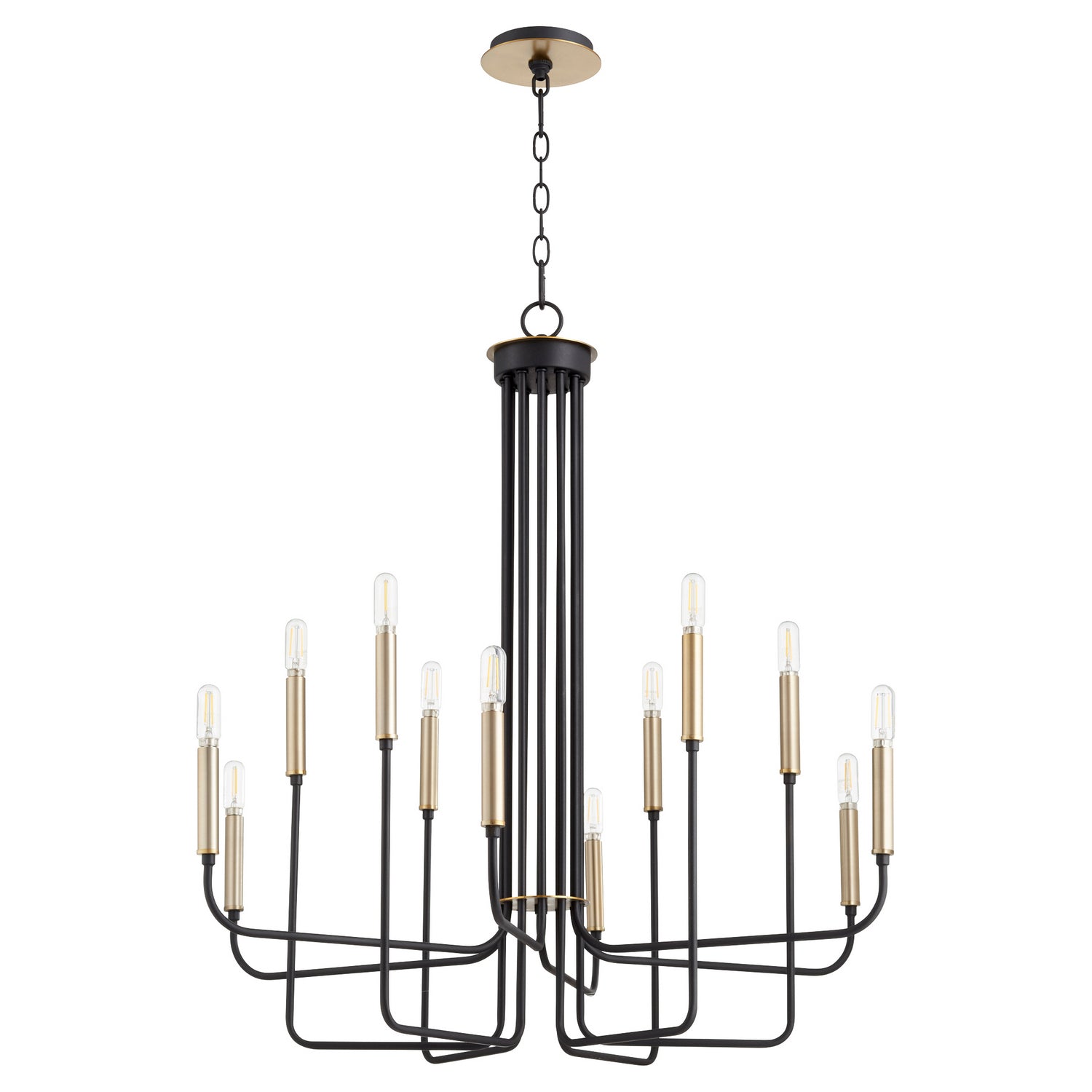 Quorum - 630-126980 - 12 Light Chandelier - Hope - Textured Black|Aged Brass