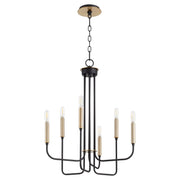 Quorum - 630-6-6980 - Six Light Chandelier - Hope - Textured Black|Aged Brass