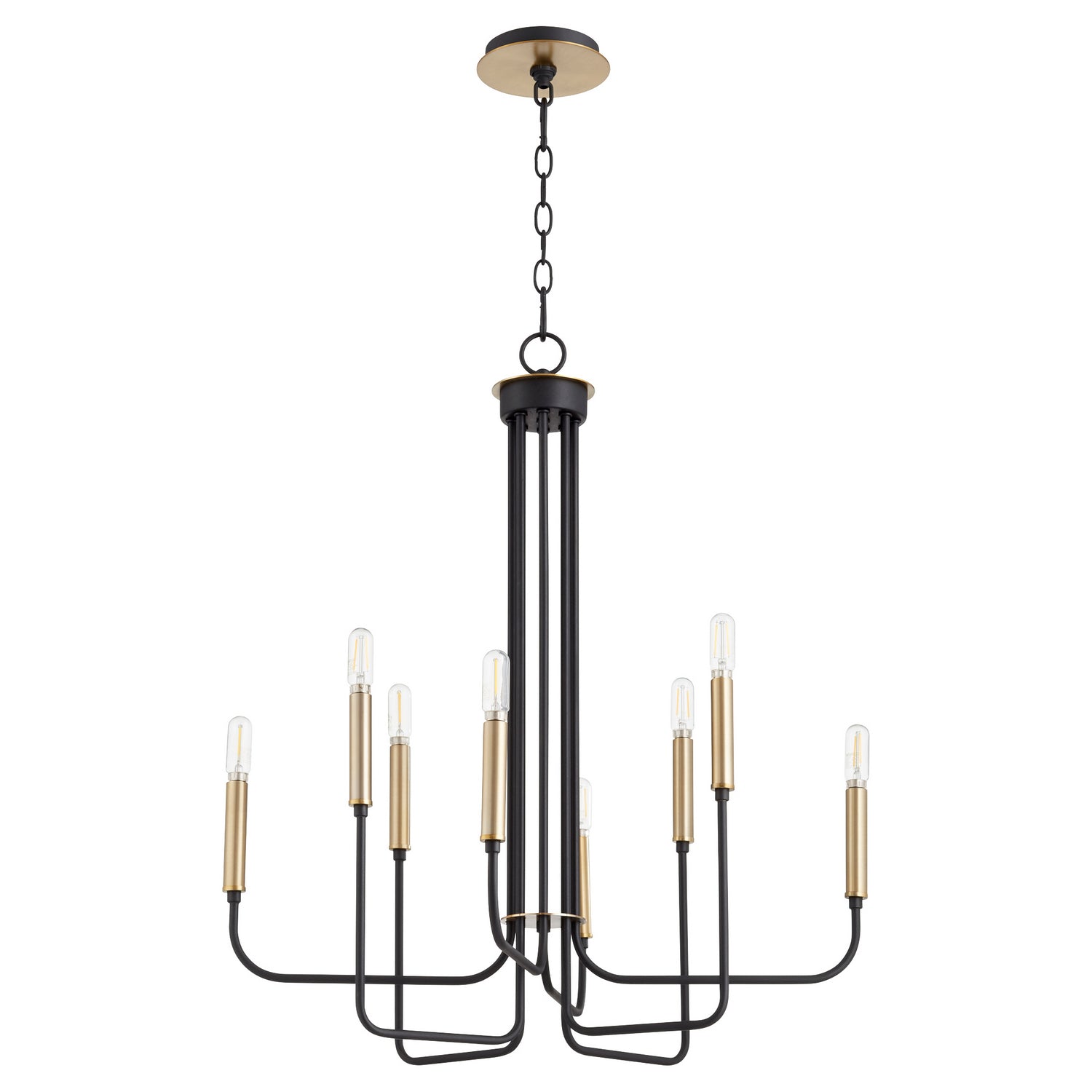 Quorum - 630-8-6980 - Eight Light Chandelier - Hope - Textured Black|Aged Brass