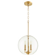 Quorum - 873-3-80 - Three Light Pendant - 873 Globe Pendants - Aged Brass
