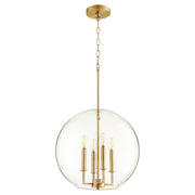 Quorum - 873-4-80 - Four Light Pendant - 873 Globe Pendants - Aged Brass