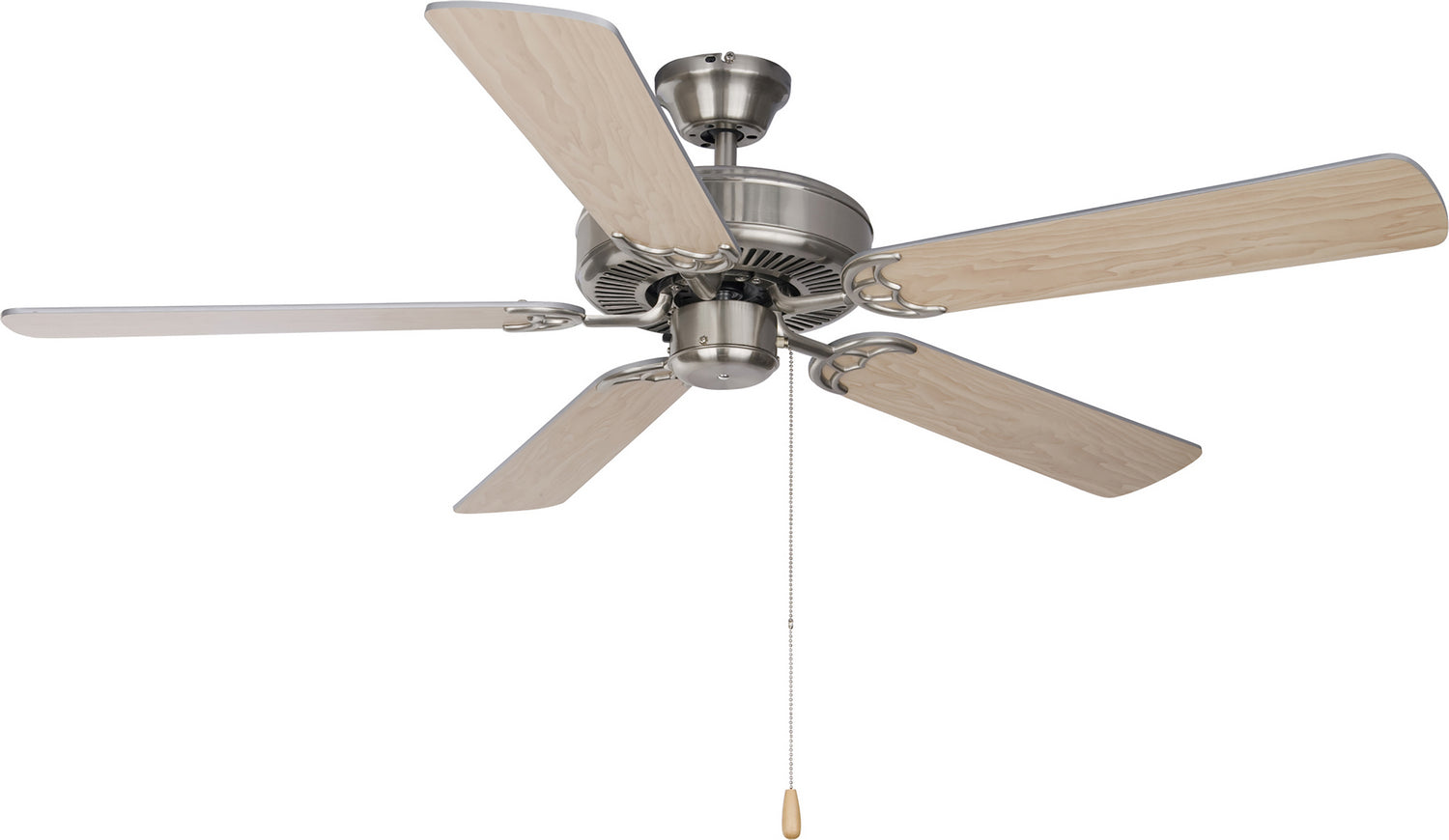 Maxim - 89905SNSM - 52" Ceiling Fan - Basic-Max - Satin Nickel / Silver / Maple