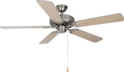 Maxim - 89905SNSM - 52" Ceiling Fan - Basic-Max - Satin Nickel / Silver / Maple