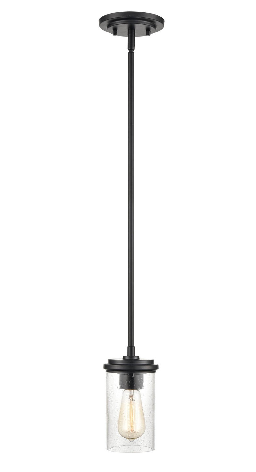 Millennium - 3811-MB - One Light Mini Pendant - Taos - Matte Black/Wood Grain