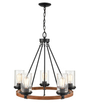 Millennium - 3825-MB/WG - Five Light Chandelier - Taos - Matte Black/Wood Grain