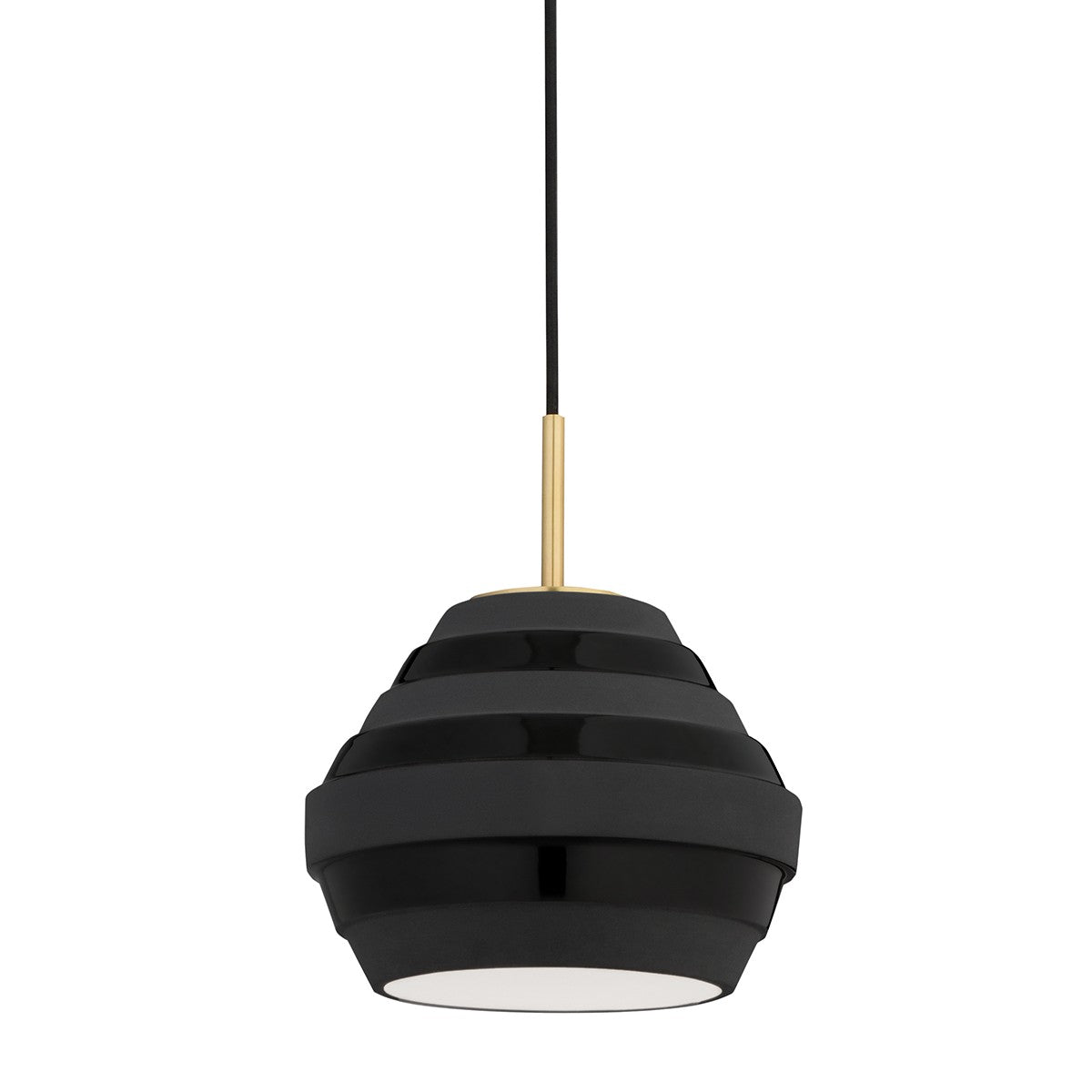 Hudson Valley - 1383-AGB/BK - One Light Pendant - Calverton - Aged Brass/Black