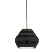 Hudson Valley - 1383-AGB/BK - One Light Pendant - Calverton - Aged Brass/Black