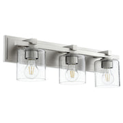 Quorum - 5369-3-265 - Three Light Vanity - Kaplan - Satin Nickel|Clear Seeded