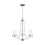 Generation Lighting - 3121603-962 - Three Light Chandelier - Robie - Brushed Nickel