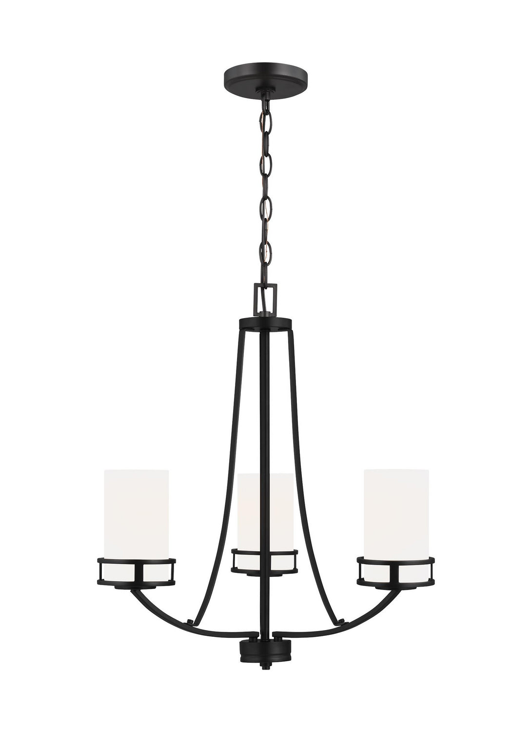 Generation Lighting - 3121603EN3-112 - Three Light Chandelier - Robie - Midnight Black
