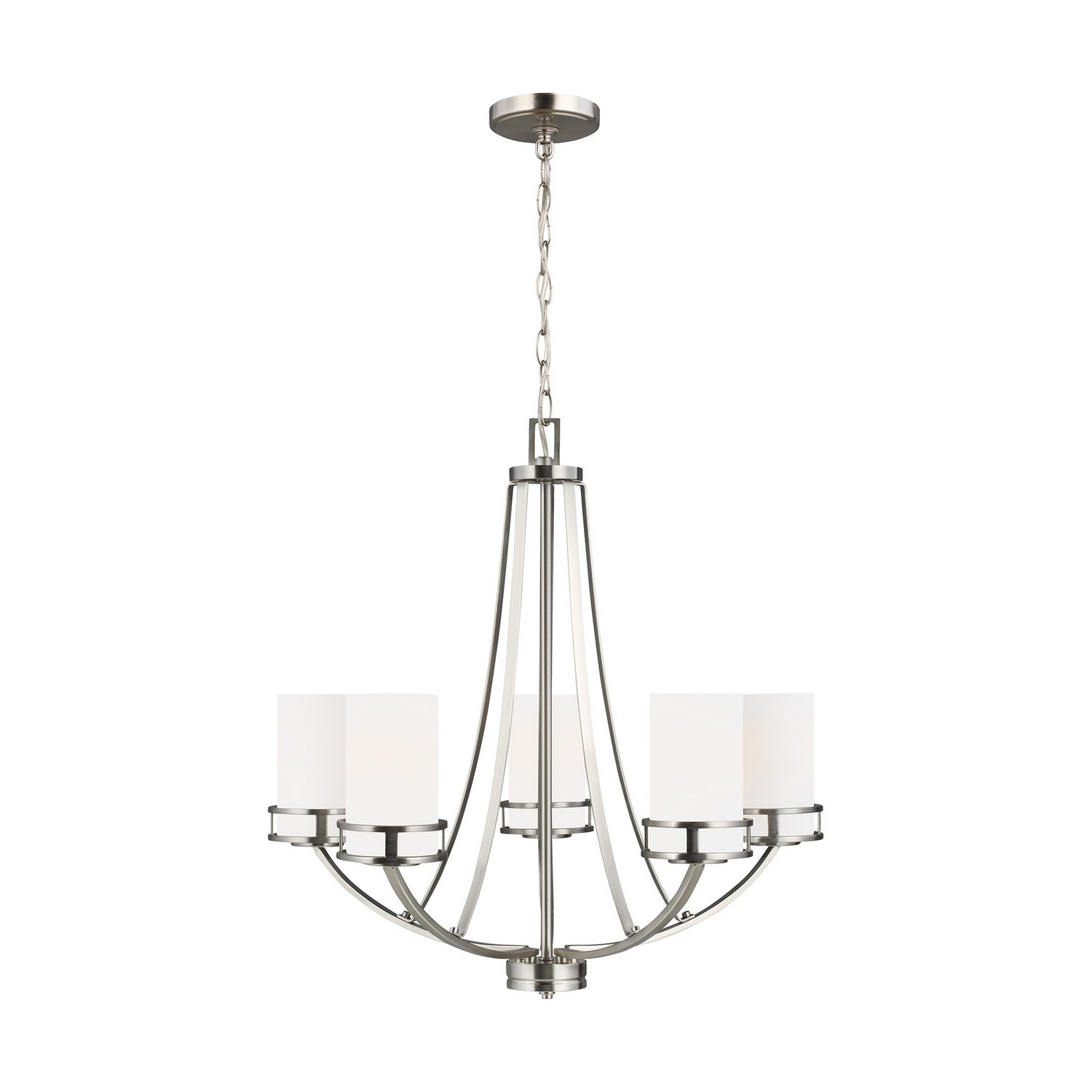 Generation Lighting - 3121605-962 - Five Light Chandelier - Robie - Brushed Nickel