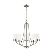 Generation Lighting - 3121605-962 - Five Light Chandelier - Robie - Brushed Nickel