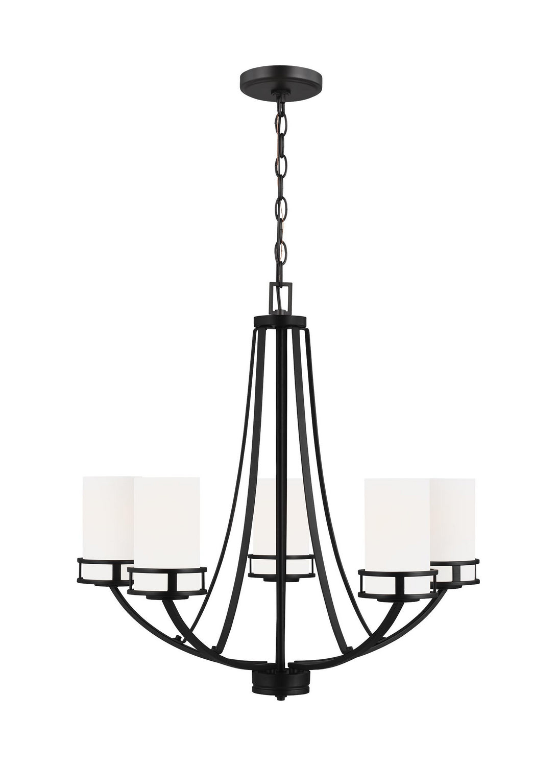 Generation Lighting - 3121605EN3-112 - Five Light Chandelier - Robie - Midnight Black