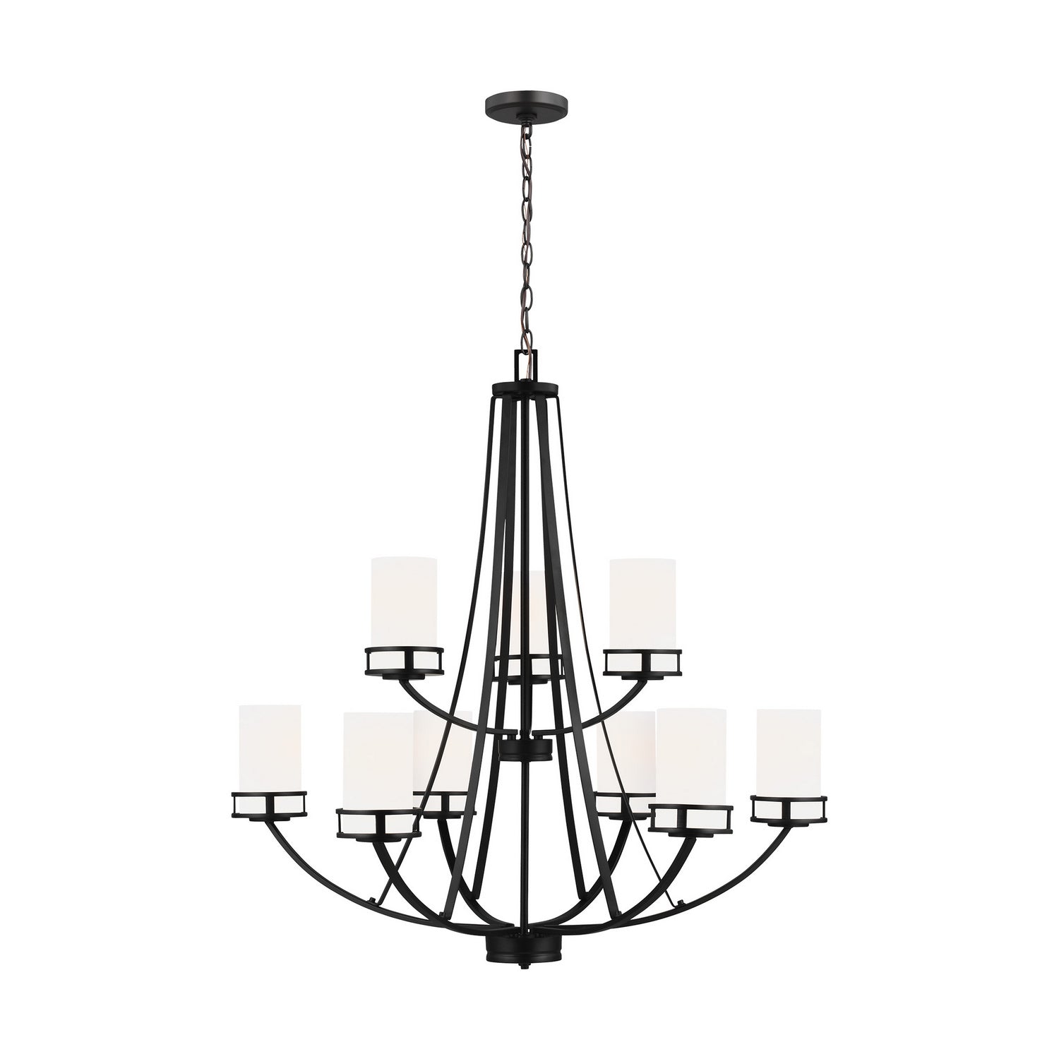 Generation Lighting - 3121609-112 - Nine Light Chandelier - Robie - Midnight Black
