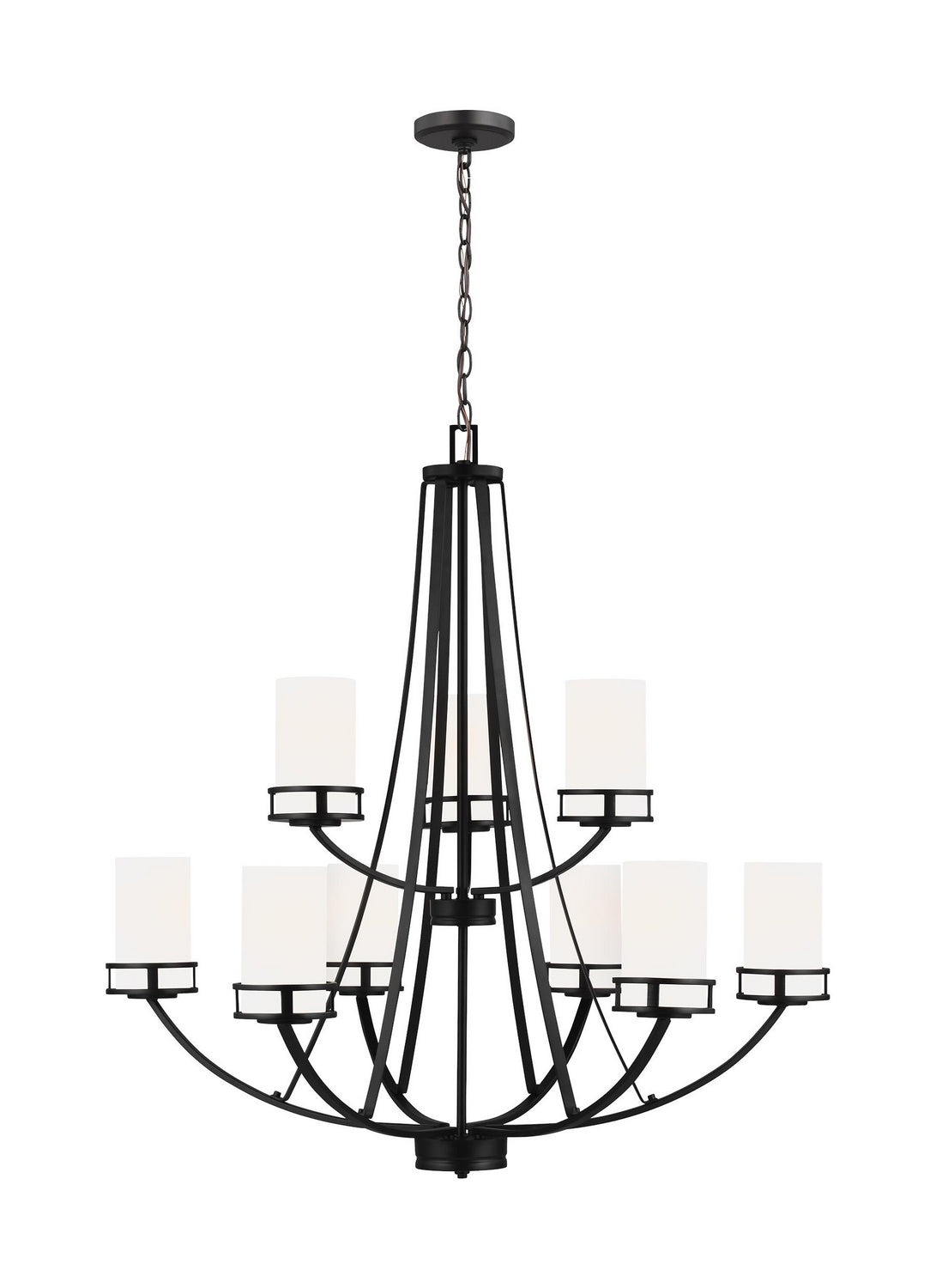 Generation Lighting - 3121609EN3-112 - Nine Light Chandelier - Robie - Midnight Black