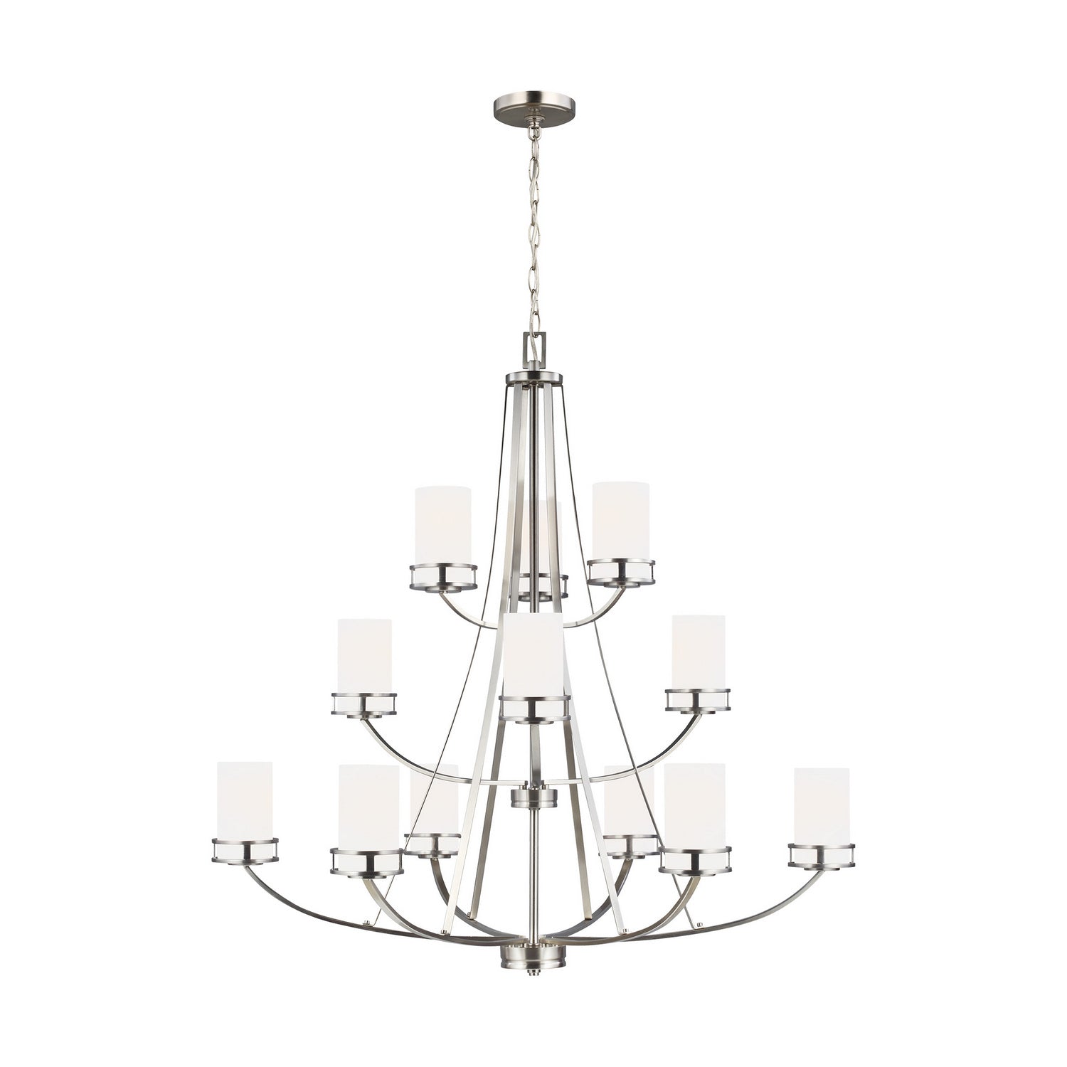 Generation Lighting - 3121612-962 - 12 Light Chandelier - Robie - Brushed Nickel