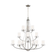 Generation Lighting - 3121612-962 - 12 Light Chandelier - Robie - Brushed Nickel