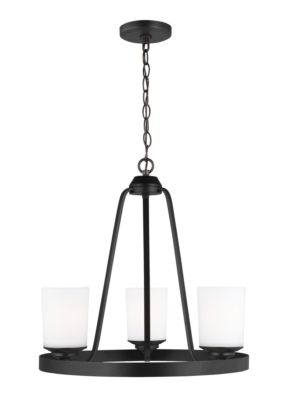 Generation Lighting - 3130703EN3-112 - Three Light Chandelier - Kemal - Midnight Black