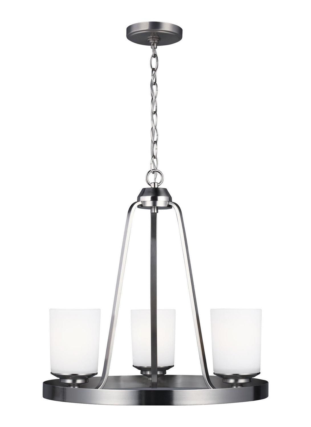 Generation Lighting - 3130703EN3-962 - Three Light Chandelier - Kemal - Brushed Nickel