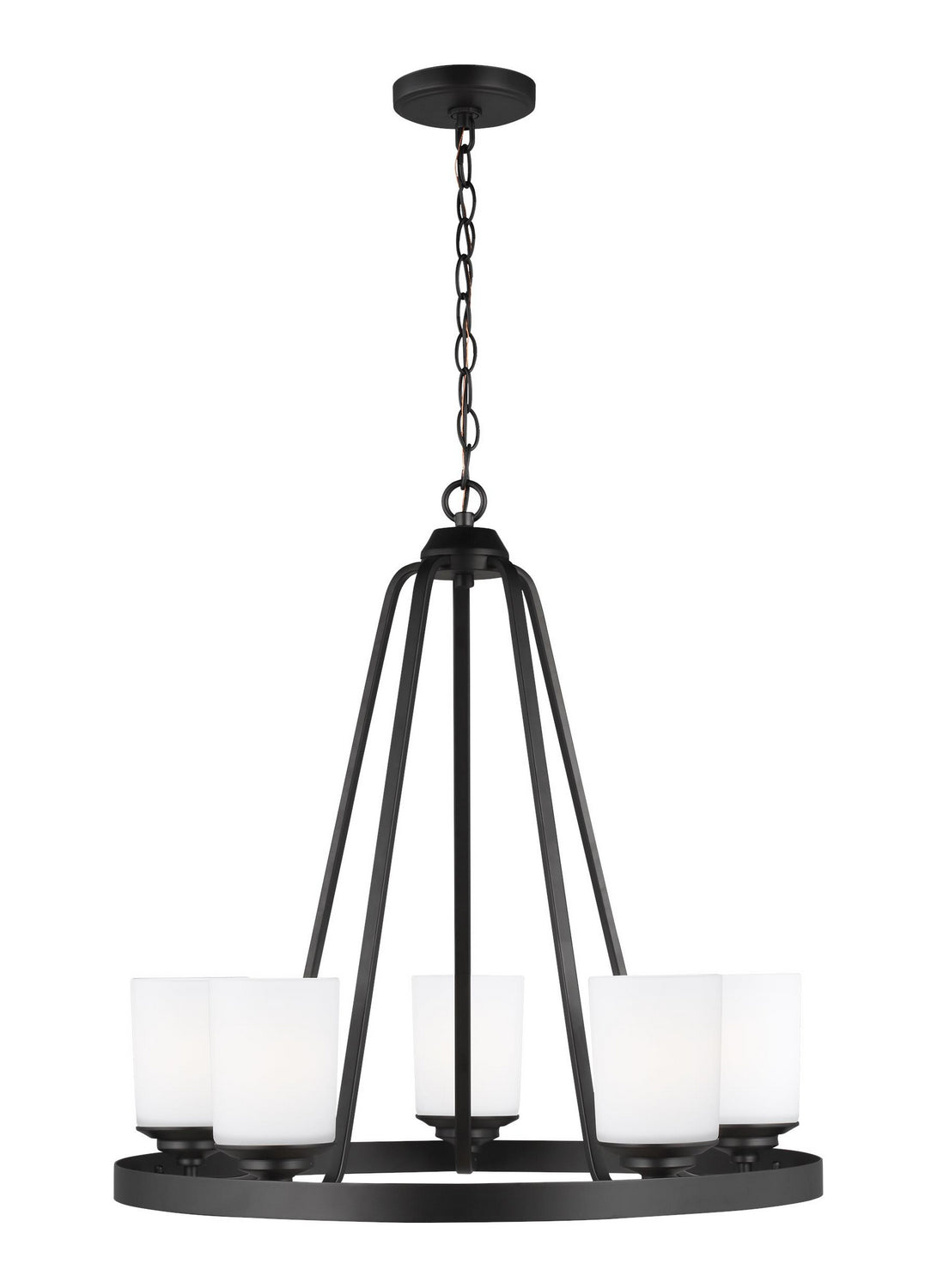 Generation Lighting - 3130705EN3-112 - Five Light Chandelier - Kemal - Midnight Black