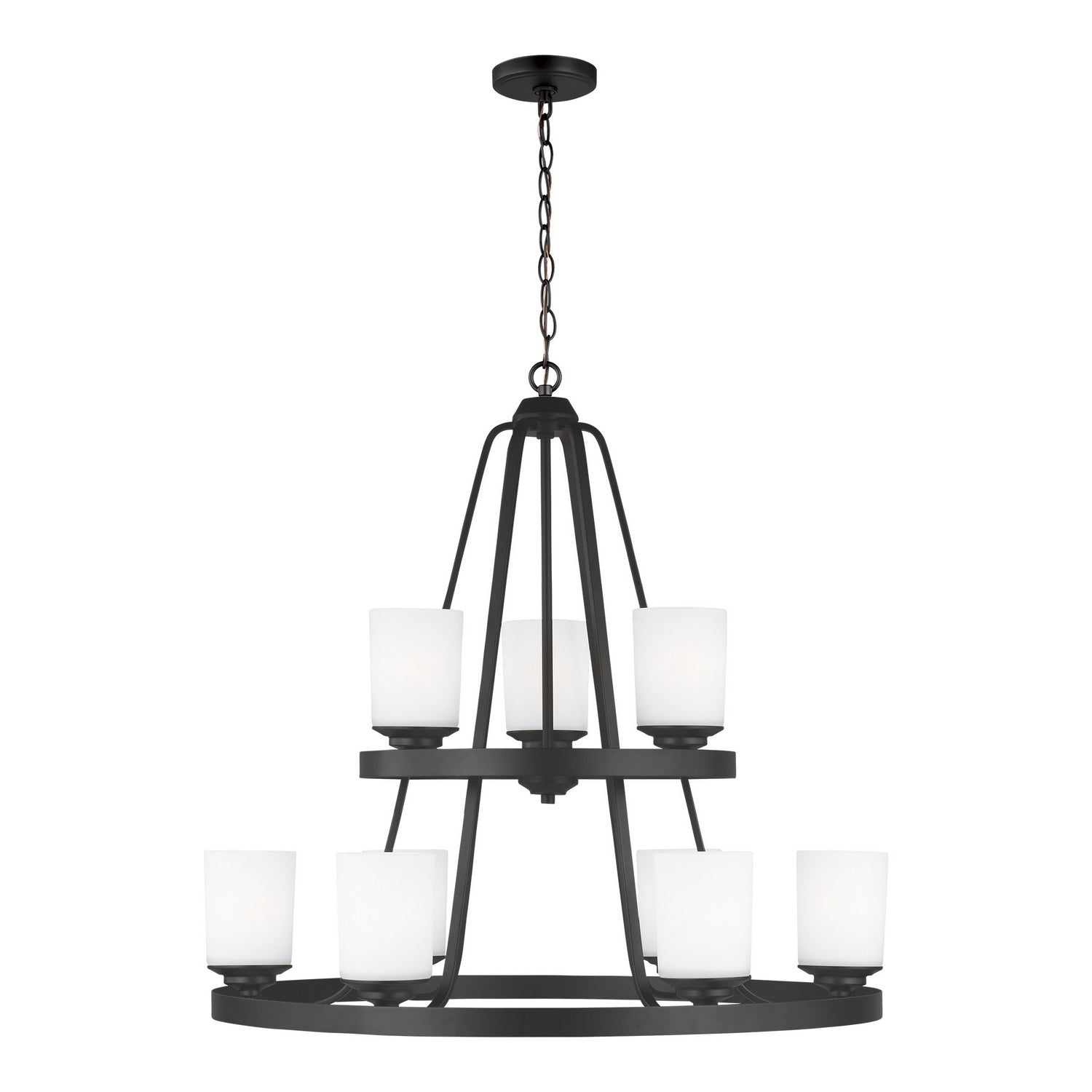 Generation Lighting - 3130709-112 - Nine Light Chandelier - Kemal - Midnight Black
