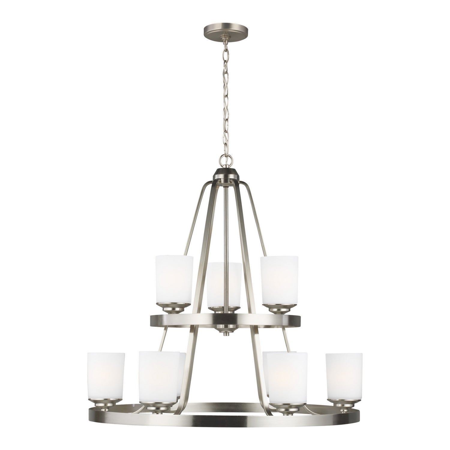 Generation Lighting - 3130709-962 - Nine Light Chandelier - Kemal - Brushed Nickel