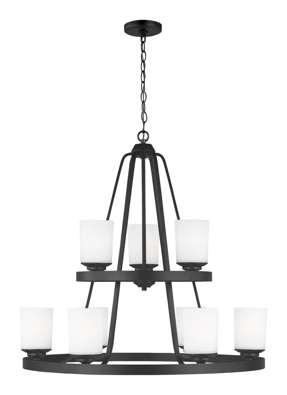Generation Lighting - 3130709EN3-112 - Nine Light Chandelier - Kemal - Midnight Black