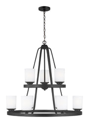 Generation Lighting - 3130709EN3-112 - Nine Light Chandelier - Kemal - Midnight Black