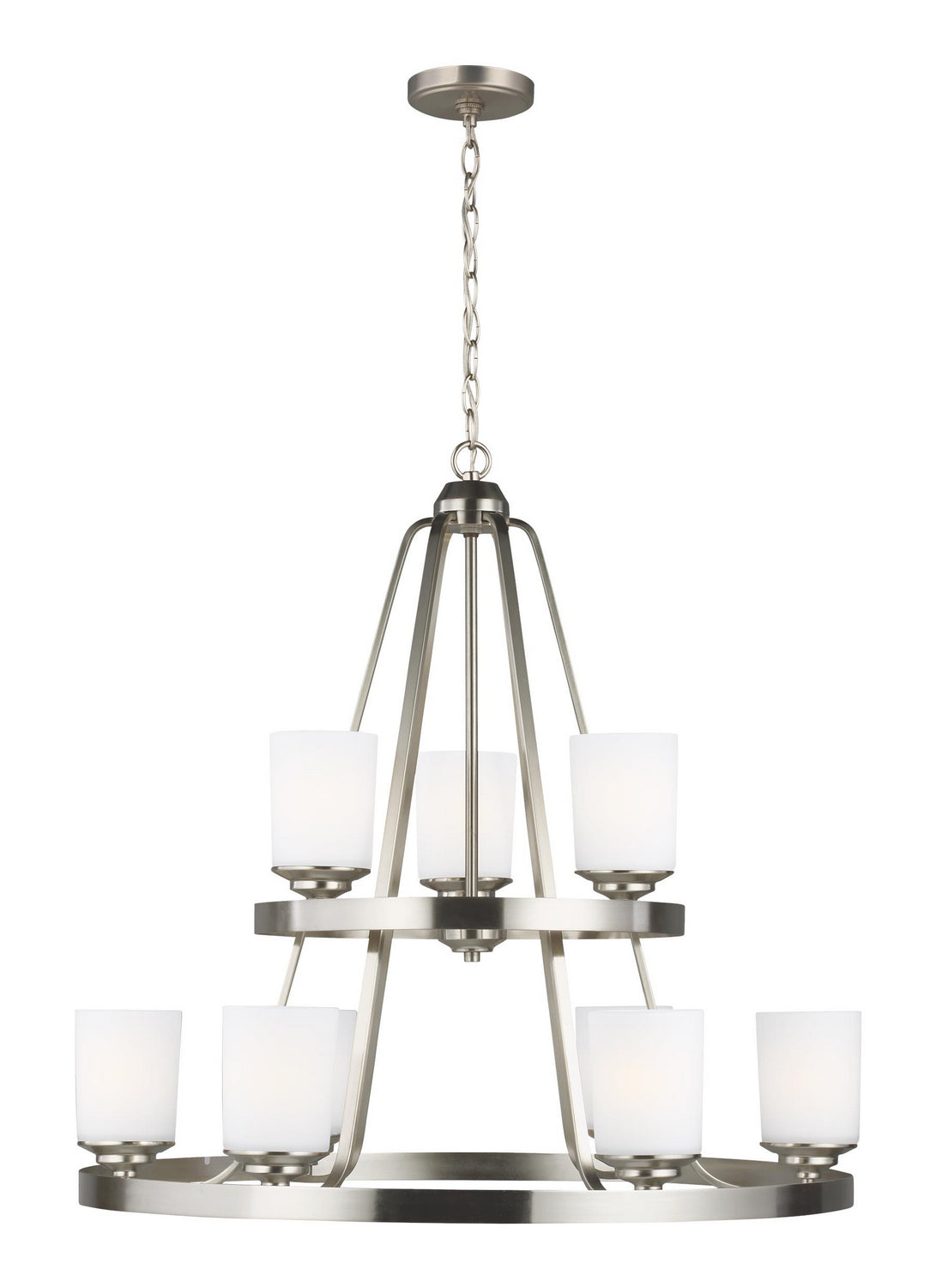 Generation Lighting - 3130709EN3-962 - Nine Light Chandelier - Kemal - Brushed Nickel